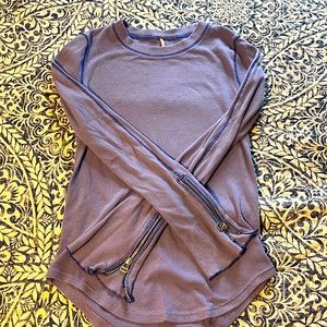 Free People lilac thermal with zipper cuffs size Large